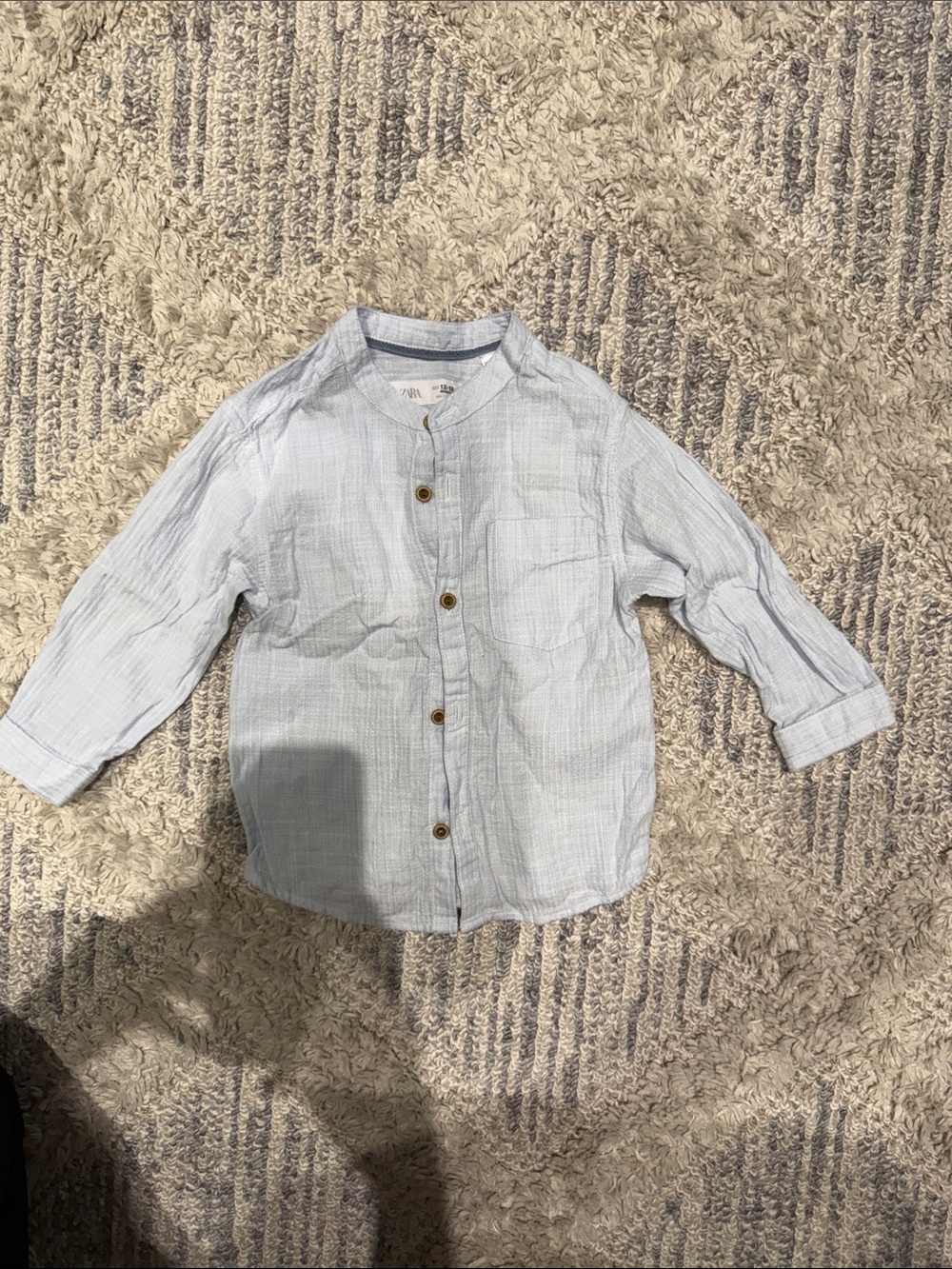 Light Blue Boys' Button-Up Shirt - Classic Long Sleeve Top